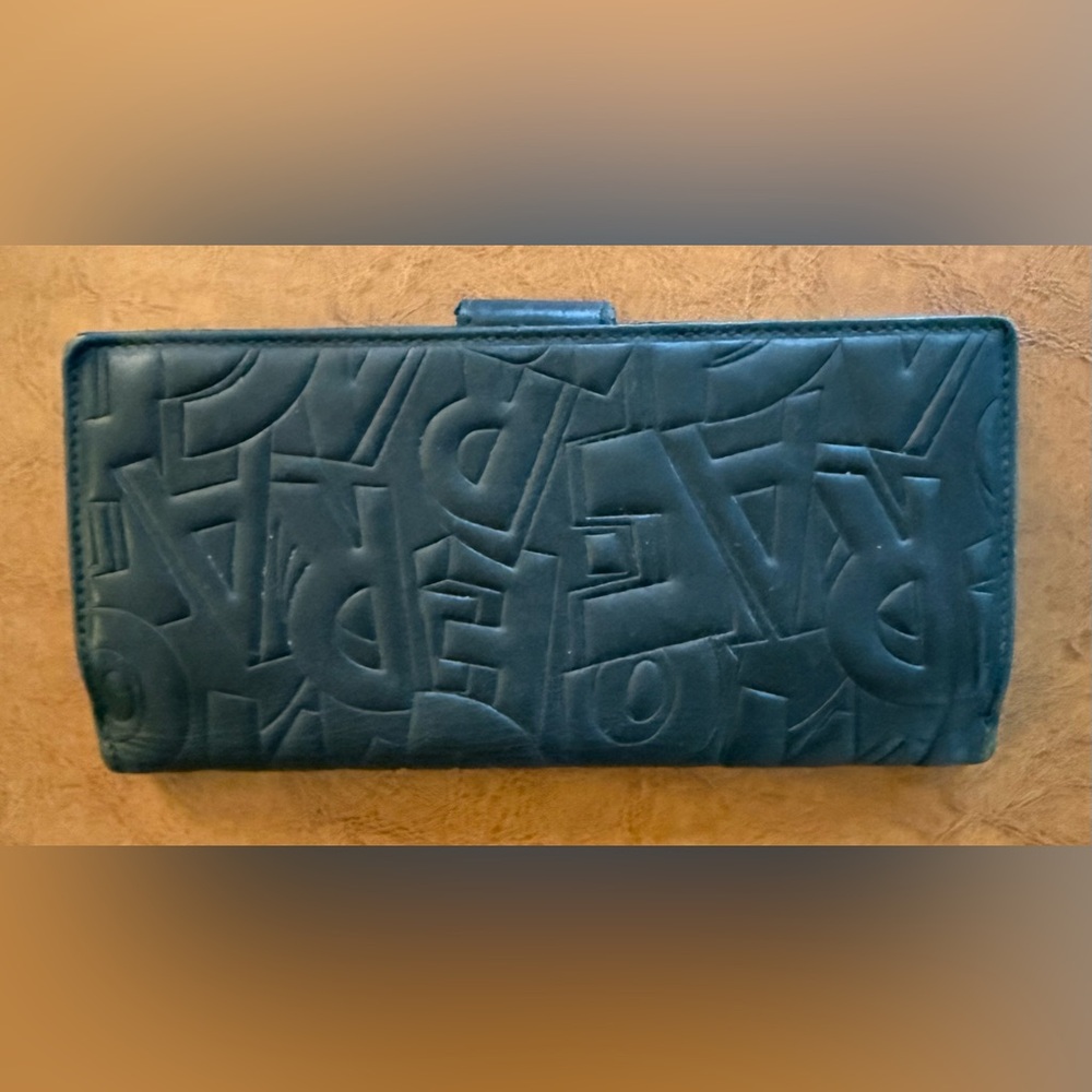 Salvatore Ferragamo Embossed Leather Long Wallet Black Made in Italy - Picture 2 of 11